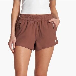 Vuori Athletic Shorts Brown Pink Elastic Waist